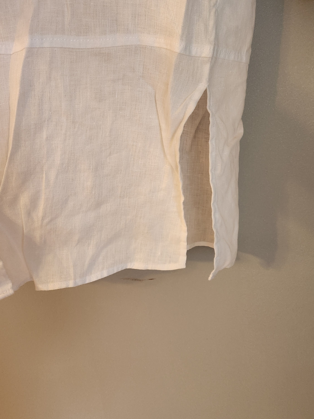 Tahari Linen Button-Down Tunic - White - Picture 4 of 7